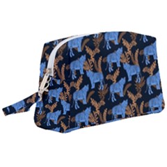 Blue Tigers Wristlet Pouch Bag (large) by SychEva