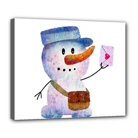 Snowman Deluxe Canvas 24  X 20  (stretched) by SychEva
