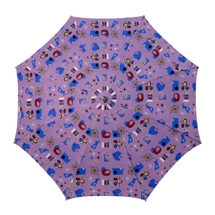 Pink 50s Pattern Golf Umbrellas