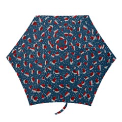 Blue Christmas Hats Mini Folding Umbrellas by SychEva