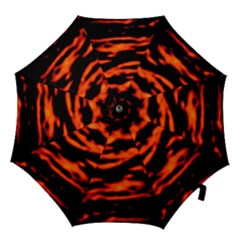 Red  Waves Abstract Series No12 Hook Handle Umbrellas (large) by DimitriosArt