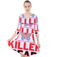 Killer Bear Quarter Sleeve Front Wrap Dress by LemonPear