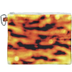 Red  Waves Abstract Series No5 Canvas Cosmetic Bag (xxxl) by DimitriosArt