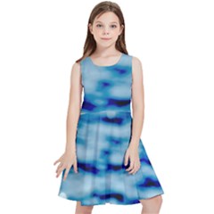 Blue Waves Abstract Series No5 Kids  Skater Dress by DimitriosArt