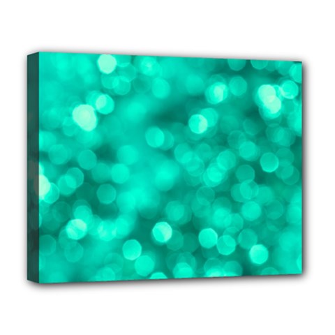 Light Reflections Abstract No9 Turquoise Deluxe Canvas 20  X 16  (stretched) by DimitriosArt