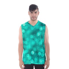 Light Reflections Abstract No9 Turquoise Men s Basketball Tank Top by DimitriosArt