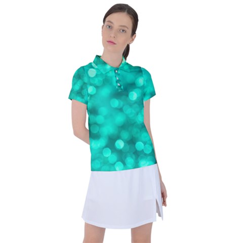 Light Reflections Abstract No9 Turquoise Women s Polo Tee by DimitriosArt