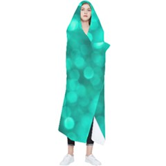 Light Reflections Abstract No9 Turquoise Wearable Blanket by DimitriosArt