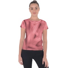 Red Flames Abstract No2 Short Sleeve Sports Top  by DimitriosArt