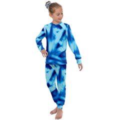 Blue Abstract 2 Kids  Long Sleeve Set  by DimitriosArt
