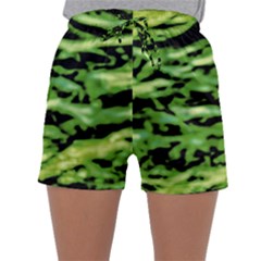 Green  Waves Abstract Series No11 Sleepwear Shorts by DimitriosArt