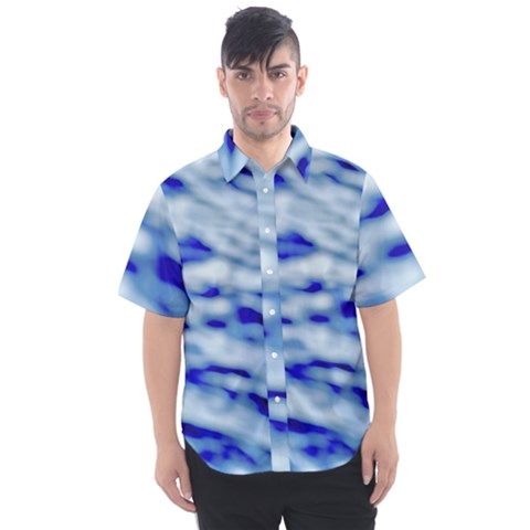 Blue Waves Abstract Series No10 Men s Short Sleeve Shirt by DimitriosArt
