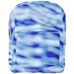 Blue Waves Abstract Series No10 Full Print Backpack by DimitriosArt