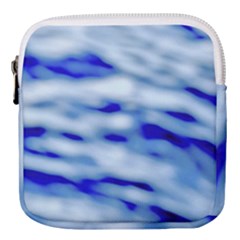 Blue Waves Abstract Series No10 Mini Square Pouch by DimitriosArt
