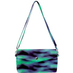 Green  Waves Abstract Series No6 Removable Strap Clutch Bag by DimitriosArt