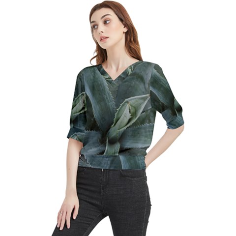 The Agave Heart Under The Light Quarter Sleeve Blouse by DimitriosArt
