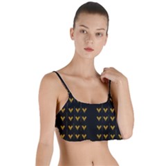 Golden Hearts On Black Freedom Layered Top Bikini Top  by pepitasart