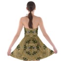 Wood Art With Beautiful Flowers And Leaves Mandala Strapless Bra Top Dress View2