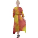 Flower Abstract Quarter Sleeve Wrap Front Maxi Dress View2