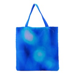 Blue Vibrant Abstract Grocery Tote Bag by DimitriosArt