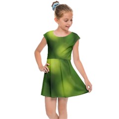 Green Vibrant Abstract No3 Kids  Cap Sleeve Dress by DimitriosArt