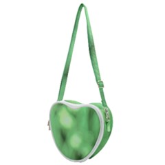 Green Vibrant Abstract No4 Heart Shoulder Bag by DimitriosArt
