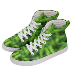 Green Abstract Stars Women s Hi-top Skate Sneakers by DimitriosArt