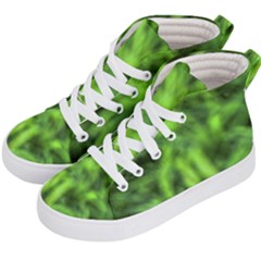 Green Abstract Stars Kids  Hi-top Skate Sneakers by DimitriosArt