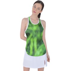 Green Abstract Stars Racer Back Mesh Tank Top by DimitriosArt
