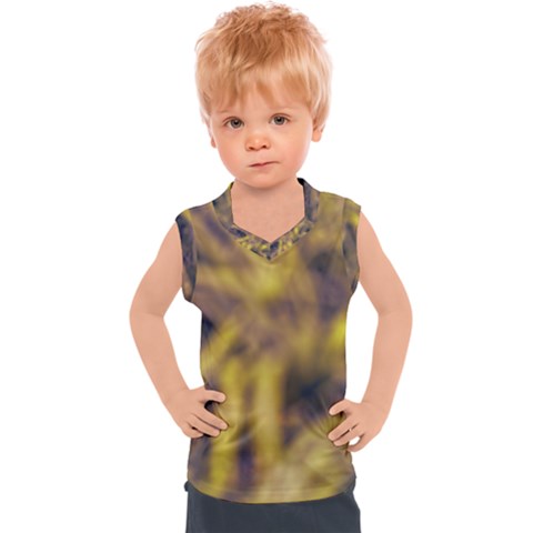 Yellow Abstract Stars Kids  Sport Tank Top by DimitriosArt