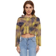 Yellow Abstract Stars Women s Lightweight Cropped Hoodie by DimitriosArt
