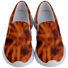 Red Abstract Stars Kids Lightweight Slip Ons by DimitriosArt