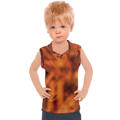 Red Abstract Stars Kids  Sport Tank Top by DimitriosArt