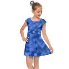 Light Reflections Abstract No5 Blue Kids  Cap Sleeve Dress by DimitriosArt