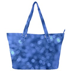 Light Reflections Abstract No5 Blue Full Print Shoulder Bag by DimitriosArt