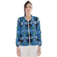 Rare Excotic Blue Flowers In The Forest Of Calm And Peace Women s Windbreaker by pepitasart