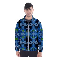 Rare Excotic Blue Flowers In The Forest Of Calm And Peace Men s Windbreaker by pepitasart