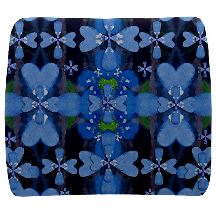 Rare Excotic Blue Flowers In The Forest Of Calm And Peace Back Support Cushion
