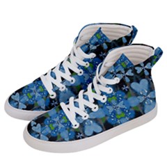 Rare Excotic Blue Flowers In The Forest Of Calm And Peace Men s Hi-top Skate Sneakers by pepitasart