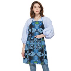 Rare Excotic Blue Flowers In The Forest Of Calm And Peace Pocket Apron by pepitasart
