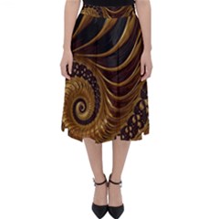 Shell Fractal In Brown Classic Midi Skirt by SomethingForEveryone