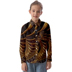 Shell Fractal In Brown Kids  Long Sleeve Shirt by SomethingForEveryone