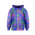 Pink Tigers On A Blue Background Kids  Zipper Hoodie View1