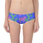 Pink Tigers On A Blue Background Classic Bikini Bottoms