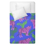 Pink Tigers On A Blue Background Duvet Cover Double Side (Single Size)