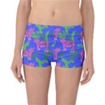 Pink Tigers On A Blue Background Reversible Boyleg Bikini Bottoms