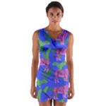 Pink Tigers On A Blue Background Wrap Front Bodycon Dress