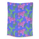 Pink Tigers On A Blue Background Medium Tapestry View1