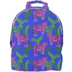 Pink Tigers On A Blue Background Mini Full Print Backpack