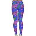 Pink Tigers On A Blue Background Lightweight Velour Classic Yoga Leggings View2